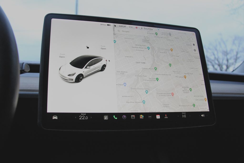 Tesla Center Touchscreen with a Screen Protector