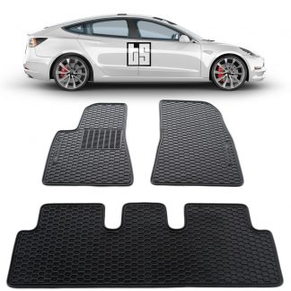 3 Pc Set Tesloid Premium Heavy Duty Floor Mats for Tesla Model 3