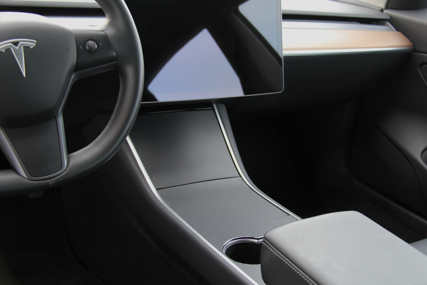 Model Y Carbon Fiber Console Wrap Tesloid USA