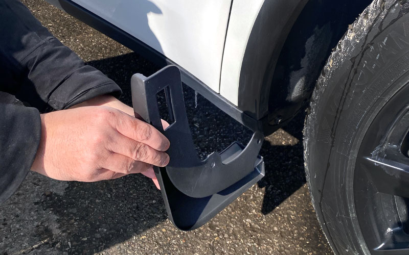 model Y mud flaps installation