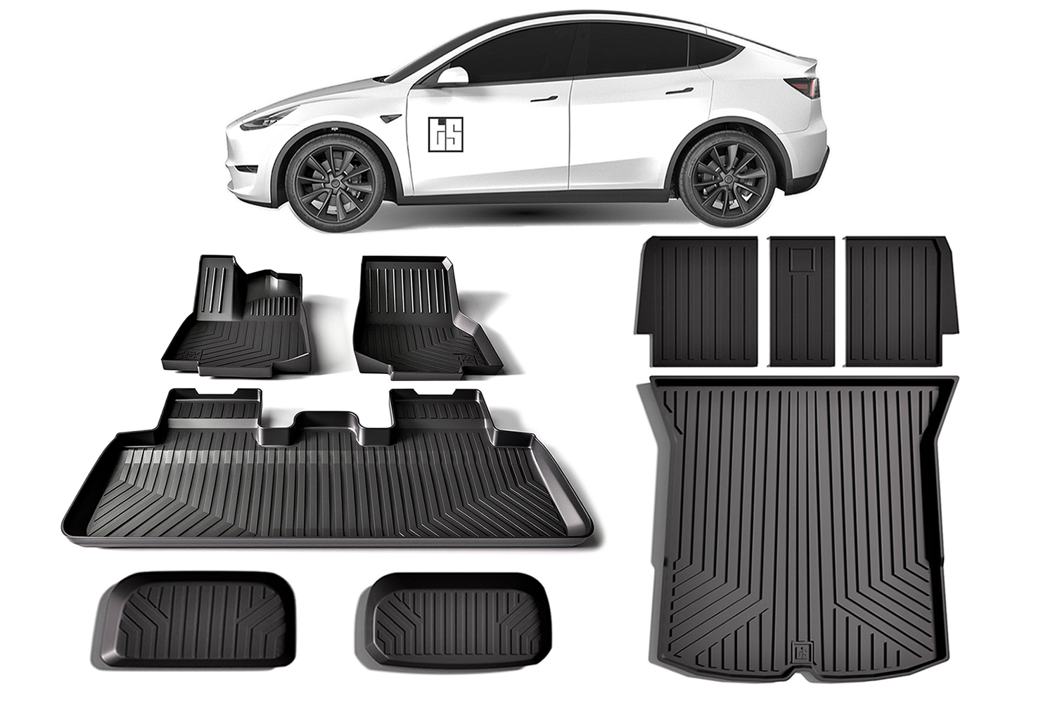 Tesla Model Y Premium Interior Floor Mats 3 Piece Set