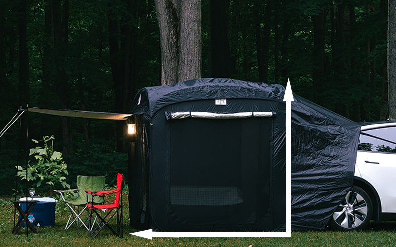 Model Y tent living space