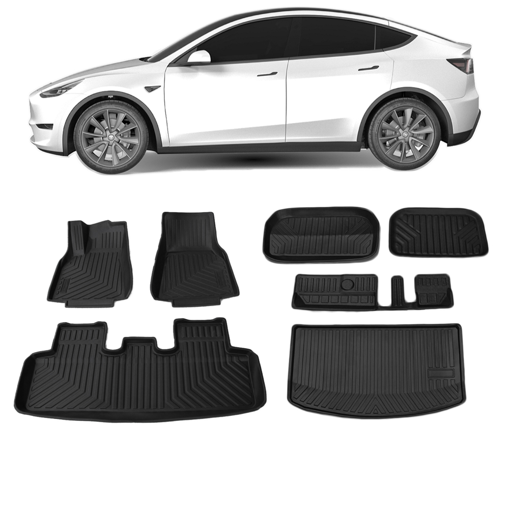 Model Y Floor and Cargo Mats Bundle 7 Seater Tesloid USA