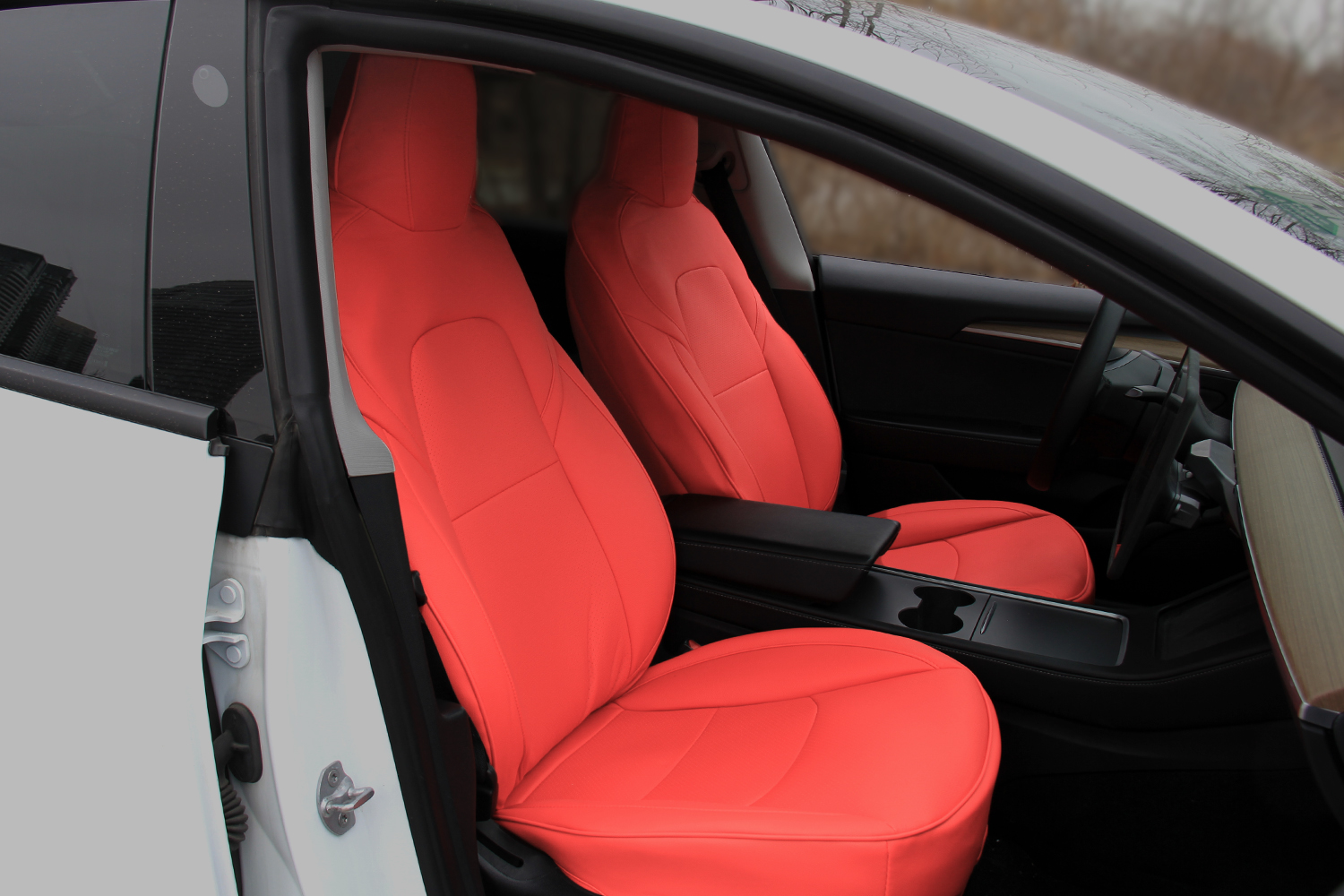 Model Y Red Seat Covers - Tesloid USA