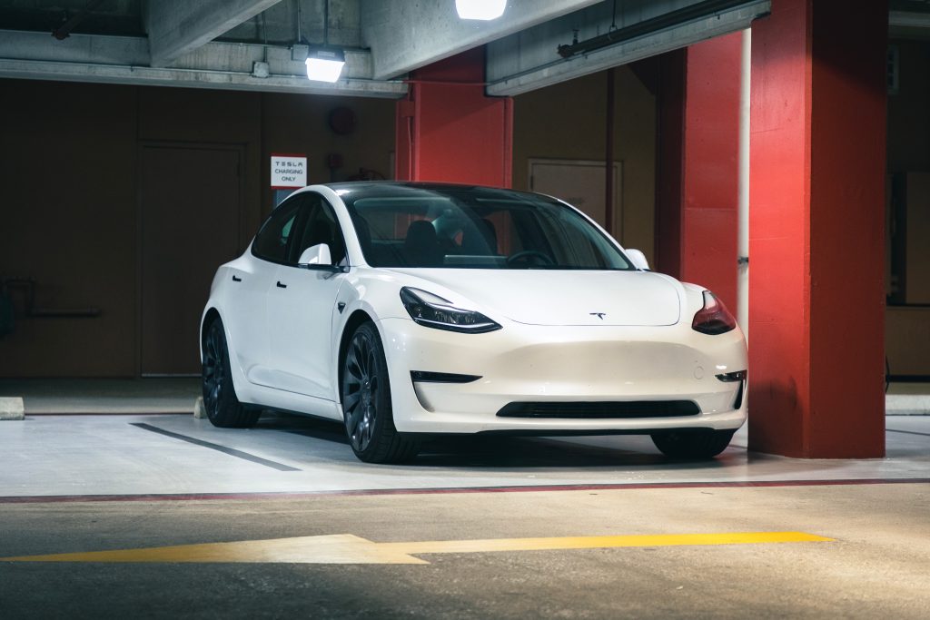 Pearl White Tesla Model 3