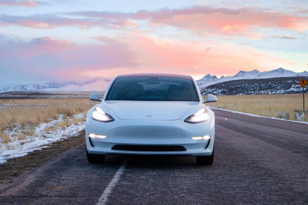 Pearl White Tesla Model 3