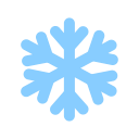 Blue Snowflake Symbol Displayed in a Tesla