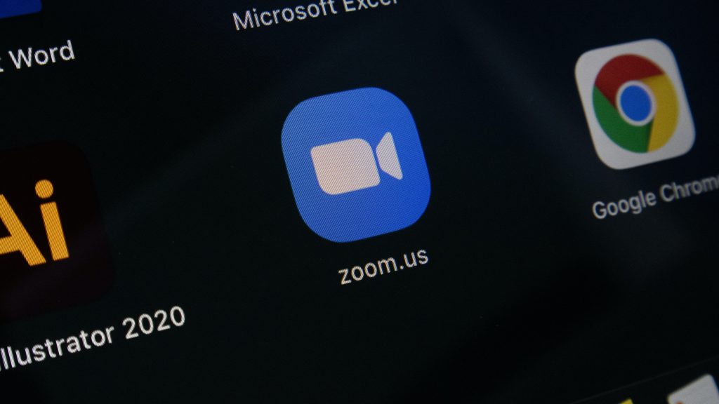 Icon for the Zoom App, where you can take calls using the cabin camera in your Tesla.