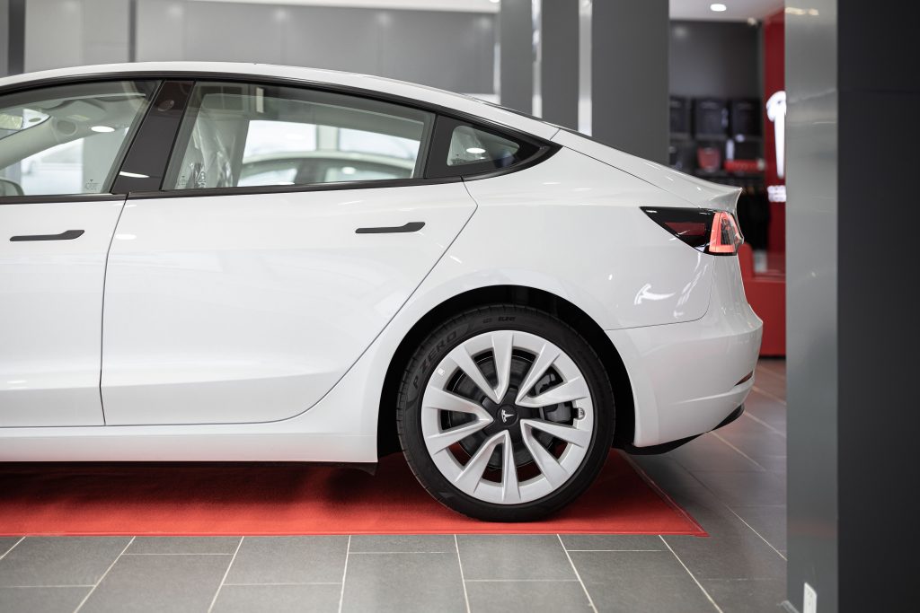 Freshly Washed Pearl White Tesla Model 3