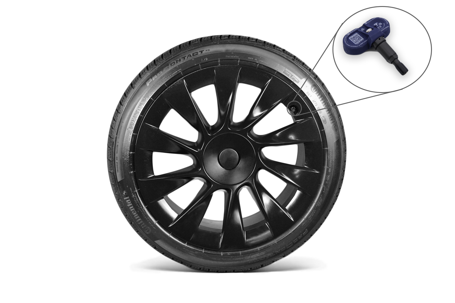 Tesla Model Y Tesloid Induction rims and Tire Package with TPMS