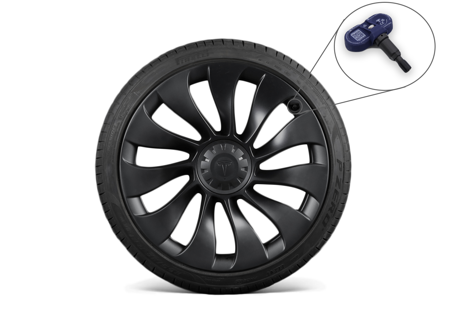 Tesla Model Y Tesloid Uberturnine rims and Tire Package with TPMS