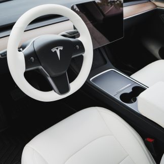 Tesloid Nappa Leather Seats Covers for Model Y - Dove white