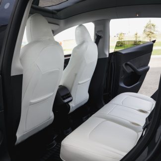 Tesloid Nappa Leather Seats Covers for Model Y - Dove white