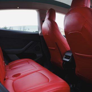 Tesloid Nappa Leather Seats Covers for Model Y - Rolls Royce Red