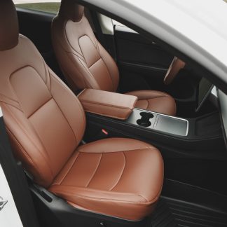 Tesloid Nappa Leather Seats Covers for Model Y - Saddle Tan