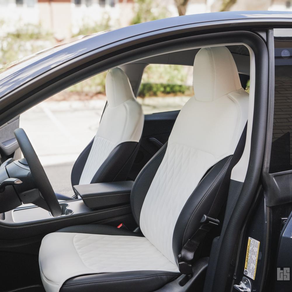 Napa leather seats Tesla interior tan