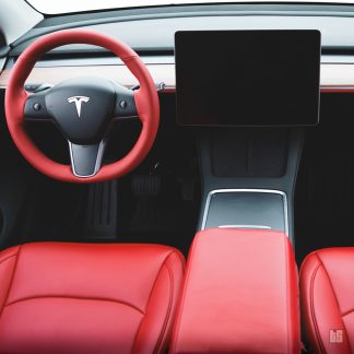 Tesloid Nappa Leather Seats Covers for Model Y - Rolls Royce Red