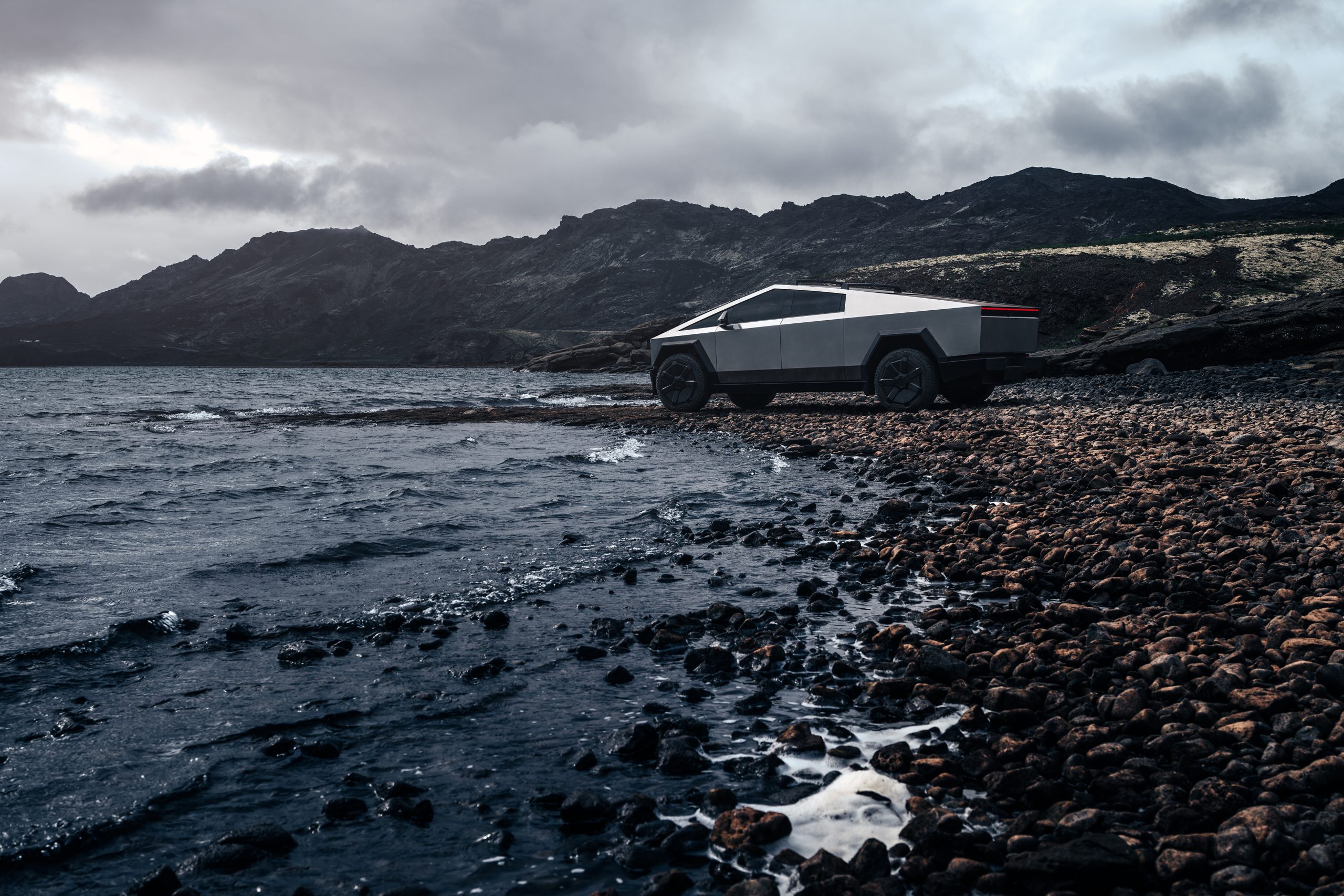 Tesla Cybertruck Parked in Nature.