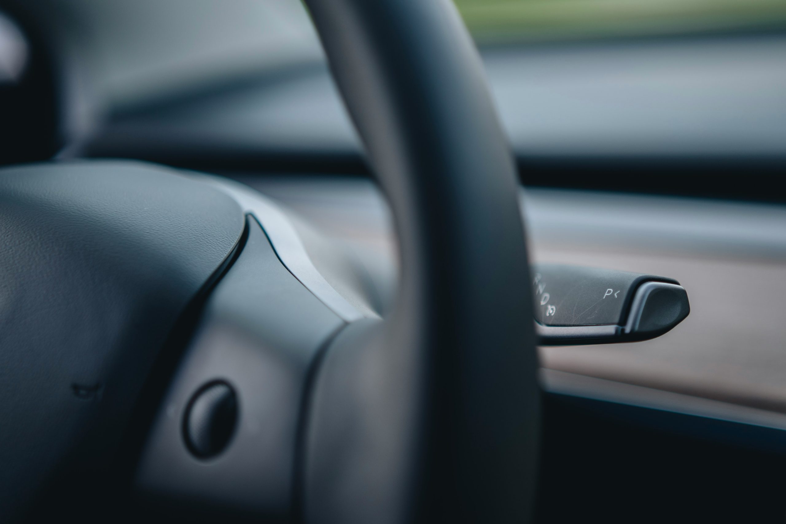 Steering Wheel of a Tesla Model 3