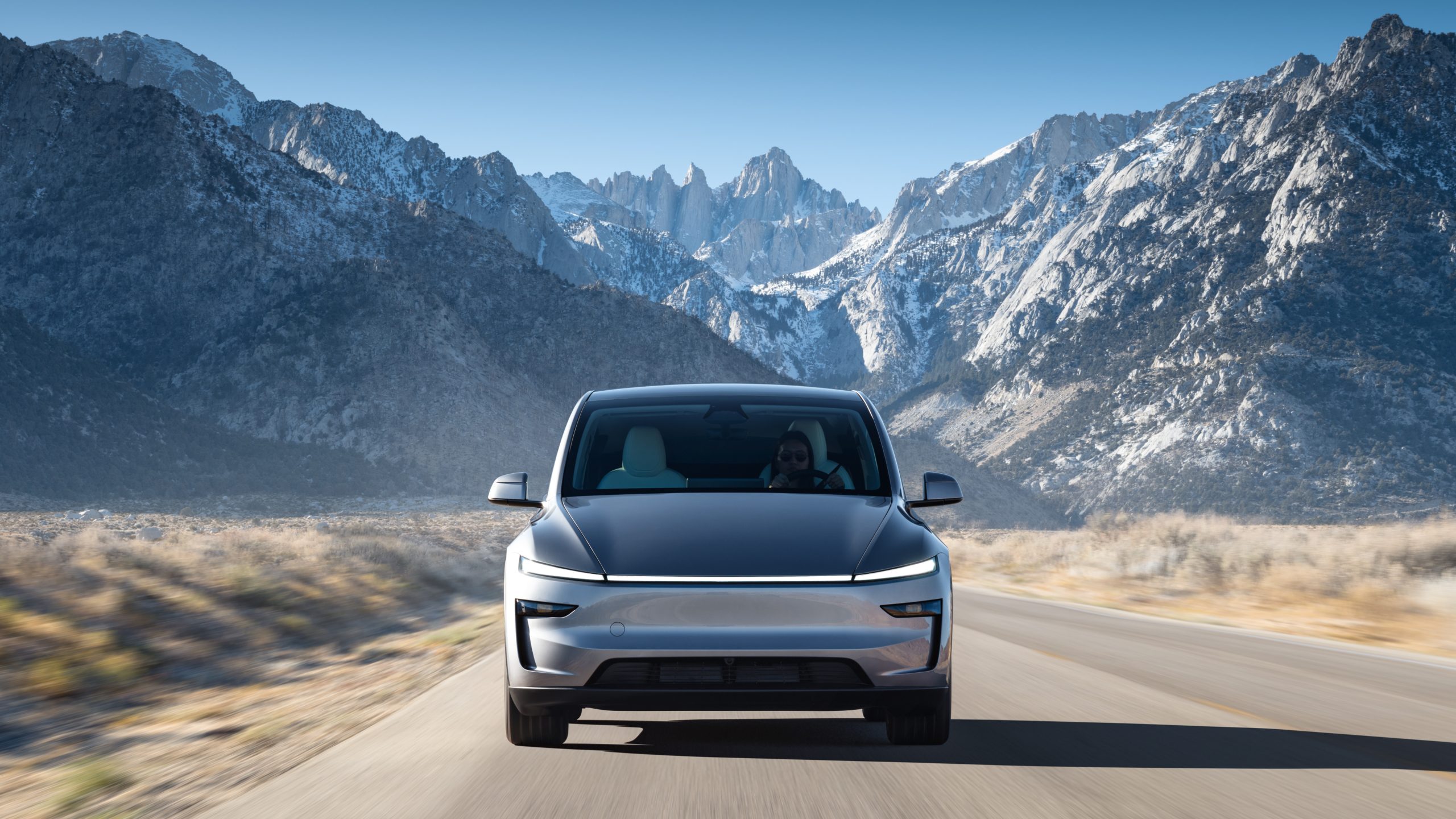 Refreshed Tesla Model Y on a Road