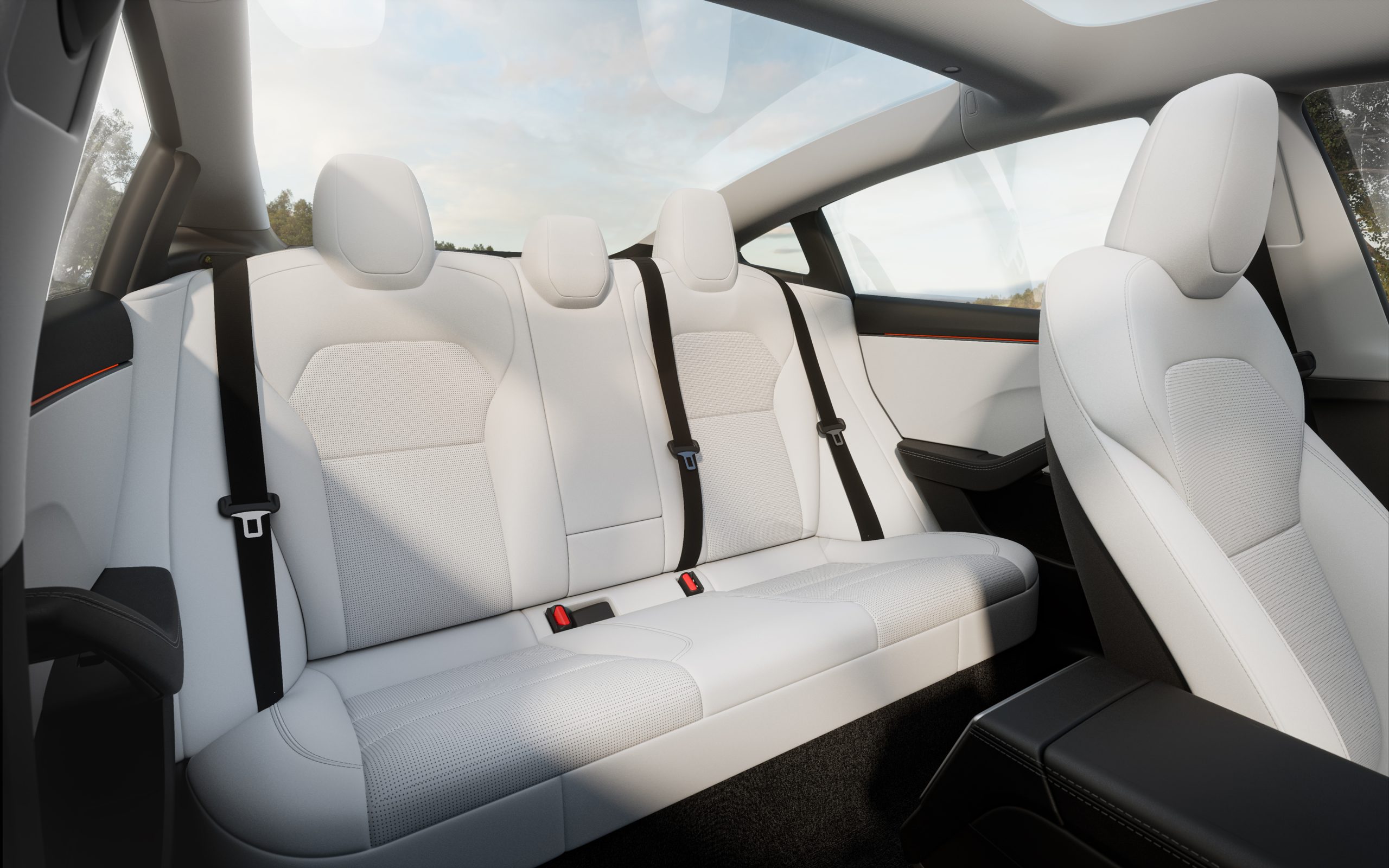 Rear Seats of the Refreshed Tesla Model 3