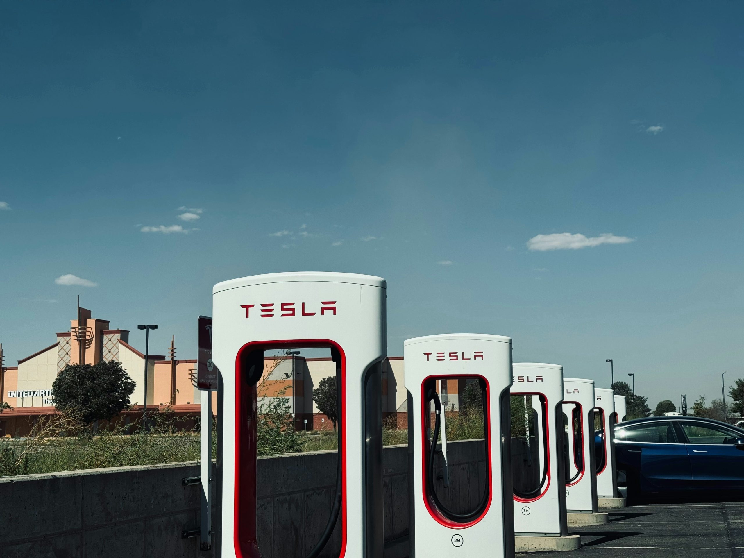 Tesla Superchargers where the Model S and Model X can charge.