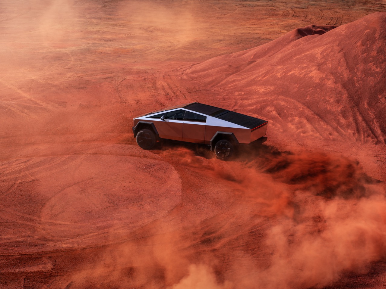 Tesla Cybertruck in a Desert