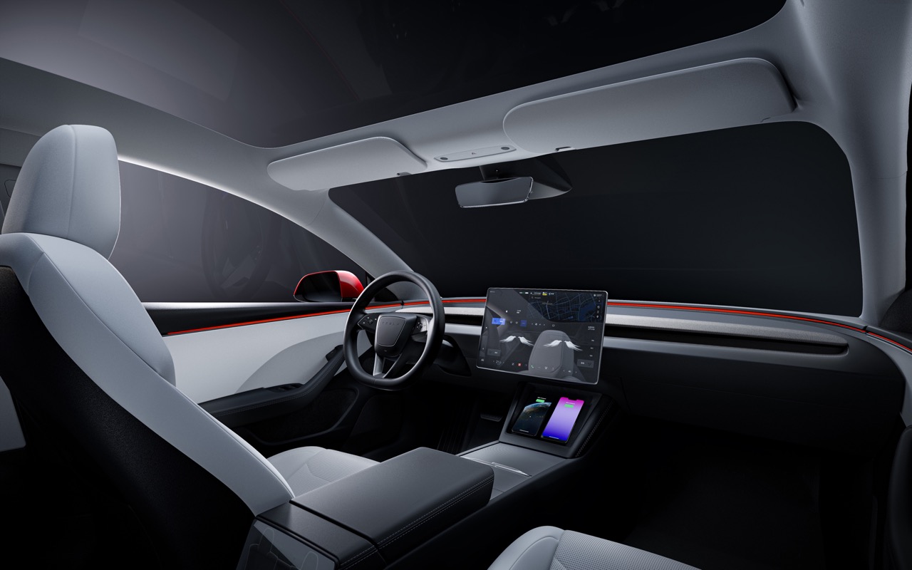 Interior of a Tesla Where Climate Is Running