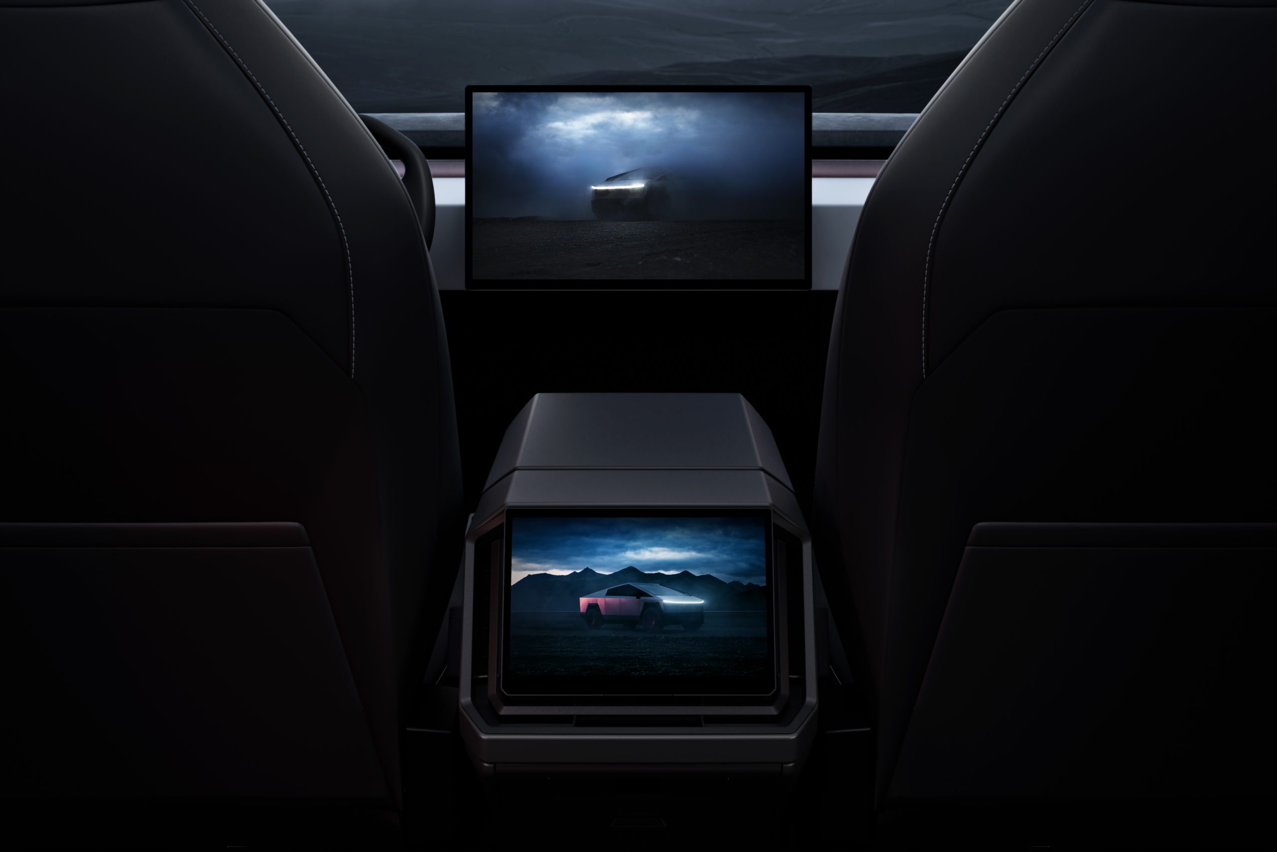Interior of Tesla Cybertruck, where Odometer is
