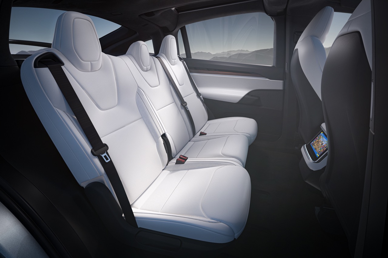 Inside Tesla Model X, where a Pet can Sit