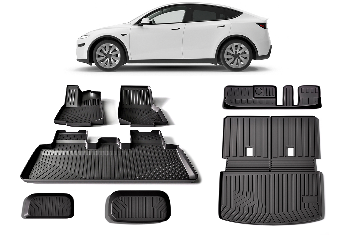 2026 2027 Tesla Model Y Premium Floor mats and Cargo Mats - 7 Seater Bundle