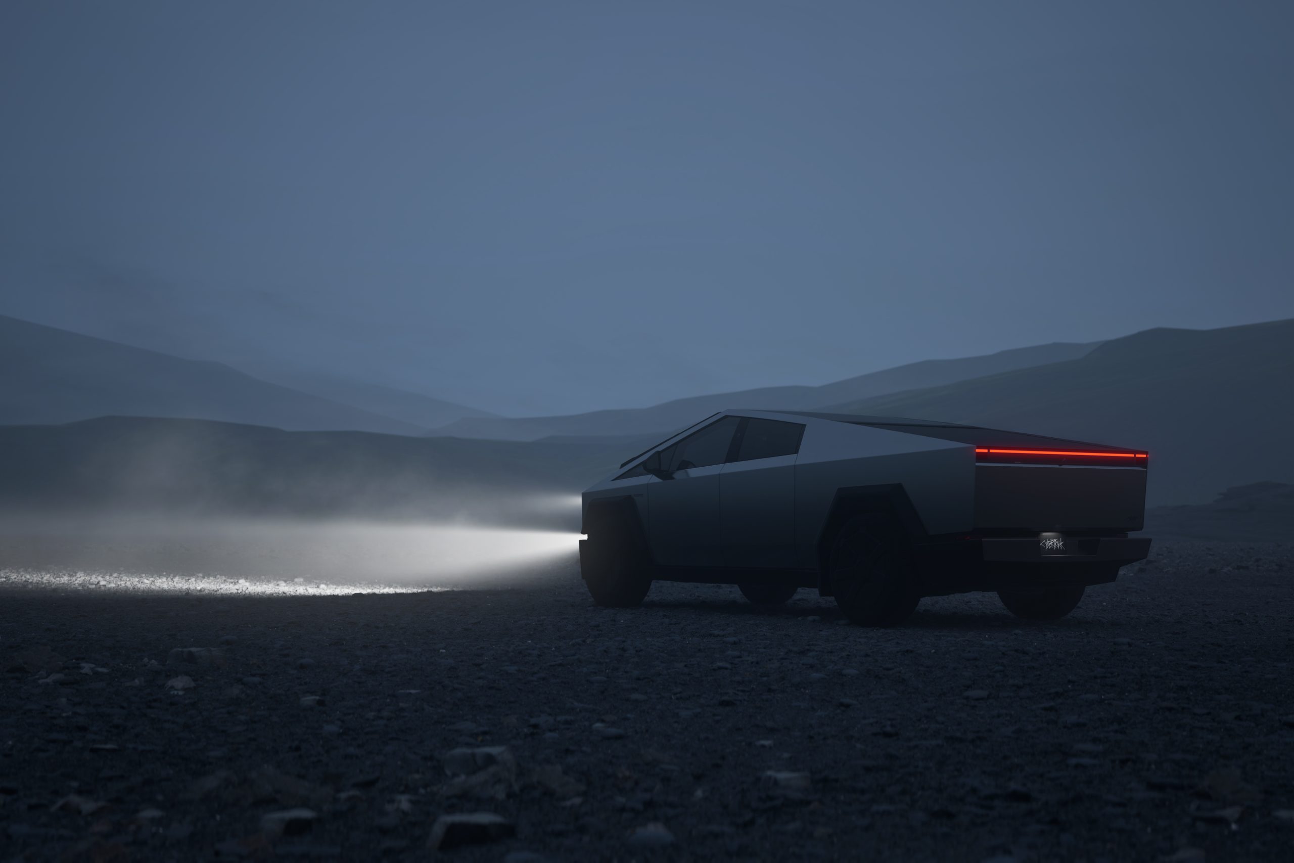Tesla Cybertruck that has washer fluid